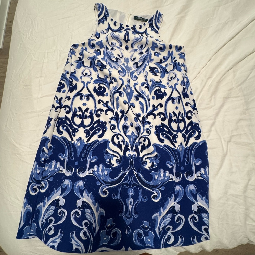 Lauren - Ralph Lauren blue and white floral preppy dress